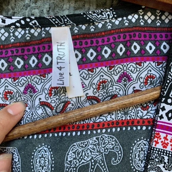 LIVE 4 TRUTH open cardigan high low kimono size large dolman short sleeves - Picture 15 of 15